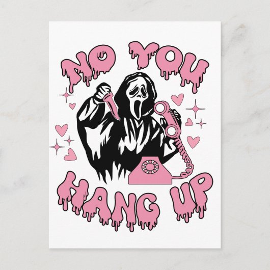 Grappig dat je niet ophangt! Grappige roze Grim Re Briefkaart (Voorkant)
