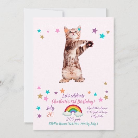 Grappig dat je speelse kitten hebt kaart (Voorkant)