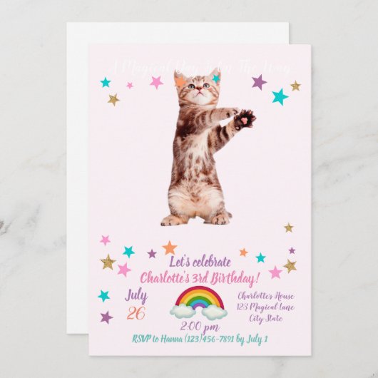 Grappig dat je speelse kitten hebt kaart (Voorkant / Achterkant)