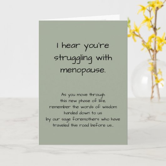 Grappig dat je worstelt met de menopauze kaart (Gele Bloem)