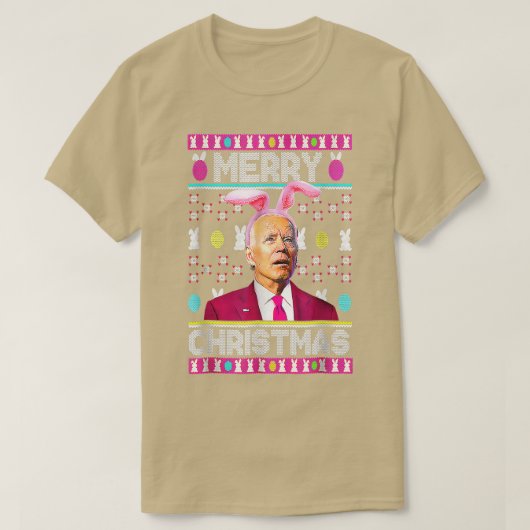 Grappig dat Joe Biden Bunny Ear E Draag T-shirt (Design voorkant)
