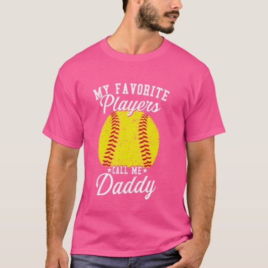 Grappig dat mijn favoriete softbalspeler me papa n t-shirt (Voorkant)