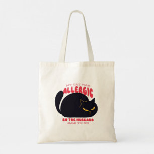 Grappig dat mijn kat allergisch was, dus de man mo tote bag