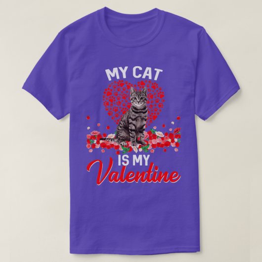 Grappig dat mijn kat mijn Valentijn Kat Lover is T-shirt (Design voorkant)