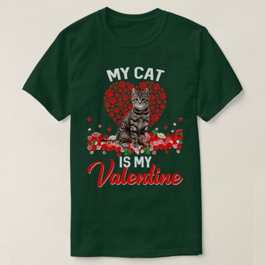 Grappig dat mijn kat mijn Valentijn Kat Lover is T-shirt (Design voorkant)