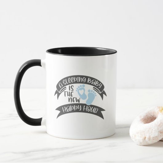 Grappig dat nieuwe ouders Baby slikken, is een vro Mok (Met donut)