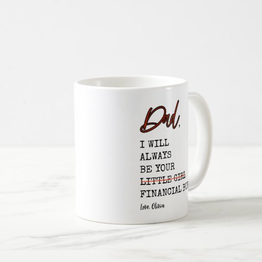 Grappig dat pap altijd je financiële last zal zijn koffiemok (Voorkant rechts)