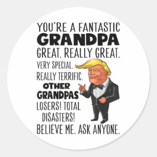 Grappig dat Trump je een fantastische opa geweldig Ronde Sticker