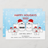 Grappig dat u gewoon doorrolt met de 'Toilet Paper Feestdagenkaart (Voorkant / Achterkant)