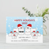 Grappig dat u gewoon doorrolt met de 'Toilet Paper Feestdagenkaart (Staand voorkant)