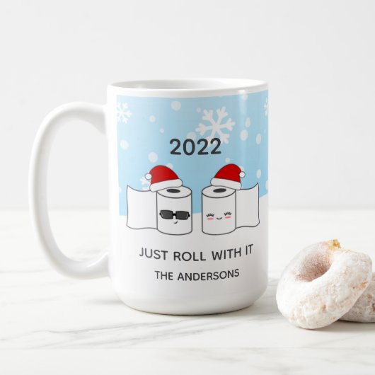 Grappig dat u gewoon met het toiletpapier doorrolt koffiemok (Met donut)