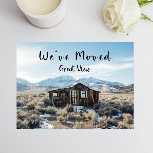 Grappig dat we hebben verhuisd verlaten huis groot aankondigingskaart