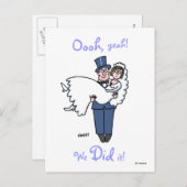 Grappig dat we het deden Cartoon Elopement Aankond Aankondigingskaart (Voorkant / Achterkant)