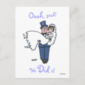 Grappig dat we het deden Cartoon Elopement Aankond Aankondigingskaart (Voorkant)