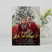 Grappig dat we het script kerstfoto hebben gemaakt folie feestdagenkaart (Staand Voorkant)