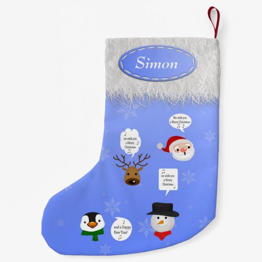 Grappig dat we je een prettig kerstfeest wensen kleine kerstsok (Achterkant)