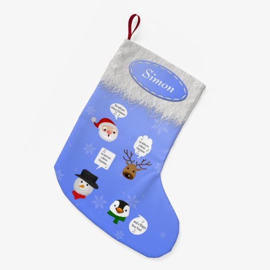 Grappig dat we je een prettig kerstfeest wensen kleine kerstsok (Voorkant (Hangend))