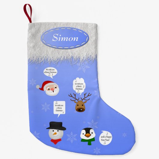 Grappig dat we je een prettig kerstfeest wensen kleine kerstsok (Voorkant)