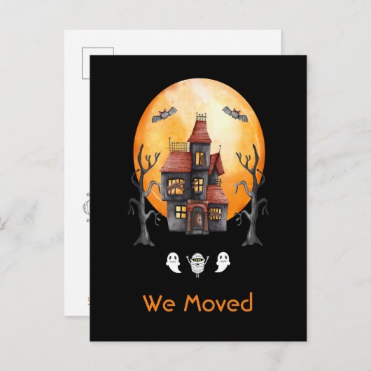 Grappig dat we verhuisd rode zwarte Waterverf spoo Aankondigingskaart (Voorkant / Achterkant)