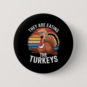 Grappig dat ze de kalkoenen Thanksgiving hum eten Ronde Button 5,7 Cm