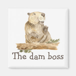 Grappig De Dam Baas Bever Cadeau Magneet