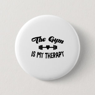 Grappig De Gym Is Mijn Therapie Motivatie Fitness Ronde Button 5,7 Cm