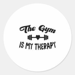Grappig De Gym Is Mijn Therapie Motivatie Fitness Ronde Sticker