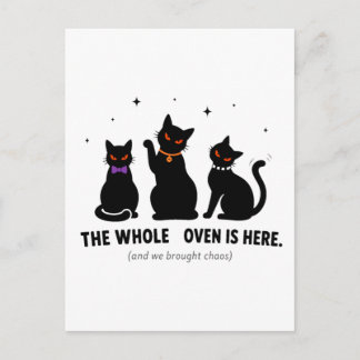 Grappig De hele coven is hier Zwarte katten Hallow Briefkaart