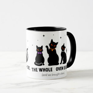 Grappig De hele coven is hier Zwarte katten Hallow Mok