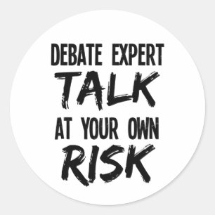 Grappig debat Expert Team Debater Gesprek op eigen Ronde Sticker