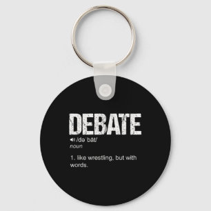 Grappig debat Team Discussie Discussie War of Word Sleutelhanger