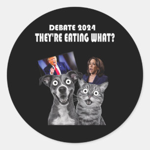 Grappig Debat Verkiezing 2024 Huisdieren Hond Kat  Ronde Sticker