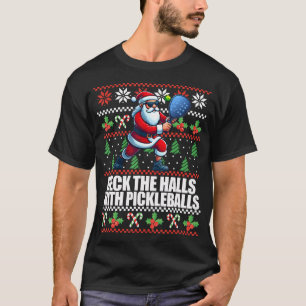 Grappig dek de zalen lelijke kerst pickleball t-shirt
