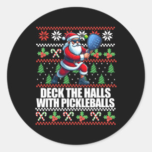 Grappig dek de zalen lelijke kerst trui augurk ronde sticker
