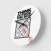 Grappig denken buiten de doos ronde klok (Hoek)