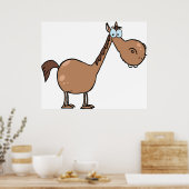 Grappig Derpy Paard Domme Bruine Hengst Poster (Keuken)