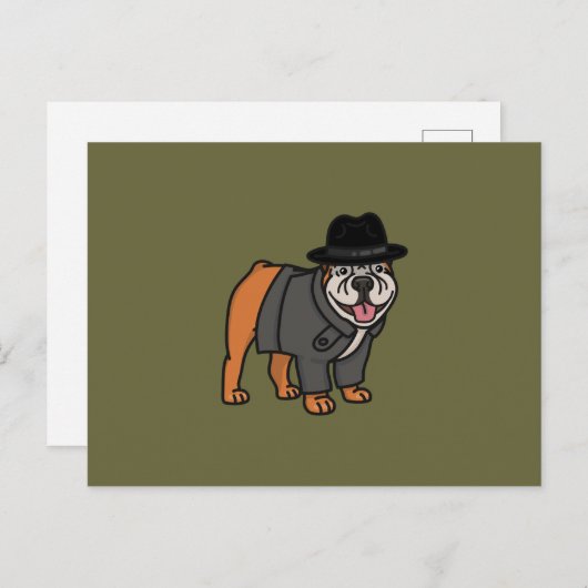 Grappig Detective Engels Bulldog Briefkaart (Voorkant / Achterkant)