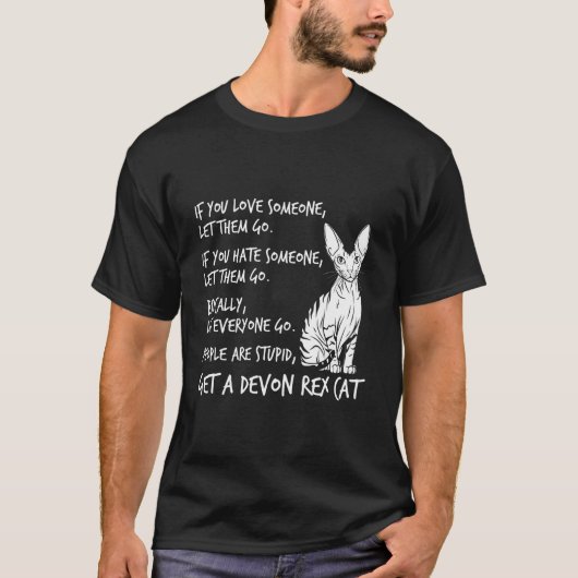 Grappig Devon Rex Pixie Kat Design voor Kat Liefhe T-shirt (Voorkant)