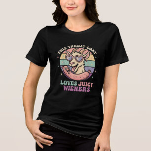 Grappig Deze Keelgeit Houdt van Sappige Worstjes Tri-Blend Shirt