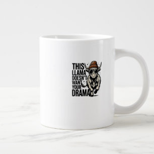 Grappig "Deze Lama Wil Jouw Drama Niet" T-Shirt Extra Grote Beker
