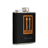 Grappig 'Deze manier-up'-teken Heupfles (Rechts)