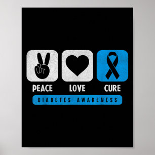 Grappig Diabetisch Bewustzijn Diabetes Type 1 2 Pa Poster