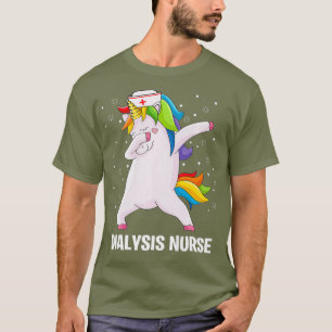 Grappig dialyse verpleegster dabbing eenhoorn Scha T-shirt