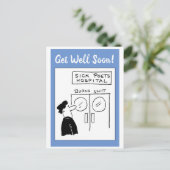 Grappig Dichter Ziekenhuis Cartoon Briefkaart (Staand voorkant)
