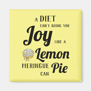 Grappig Dieet of Citroen Meringue Taart Typografie Magneet
