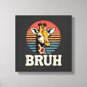 Grappig dier Giraffe Meme-gezicht Festive Kerst T- Canvas Afdruk