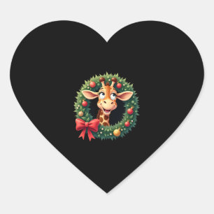 Grappig dier Giraffe Meme-gezicht Festive Kerst T- Hart Sticker