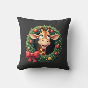 Grappig dier Giraffe Meme Gezicht Festive Kerst T- Kussen