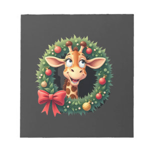 Grappig dier Giraffe Meme-gezicht Festive Kerst T- Notitieblok