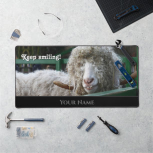 Grappig dier grappig schaap gekke ogend krullend h bureaumat